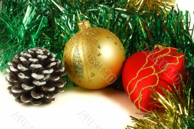 Preparation for christmas holidays, christmas-tree decorations