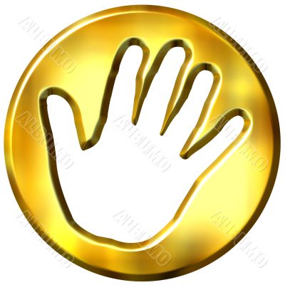 3D Golden Framed Hand Print