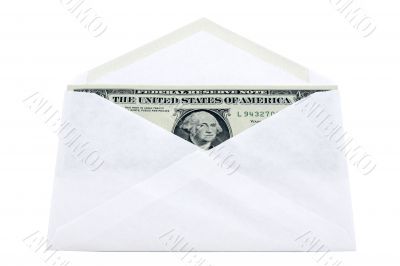 Envelope with dollars