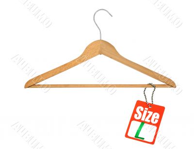 coat hanger and L size tag