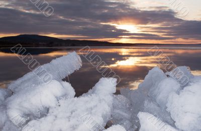 Last spring ice on lake