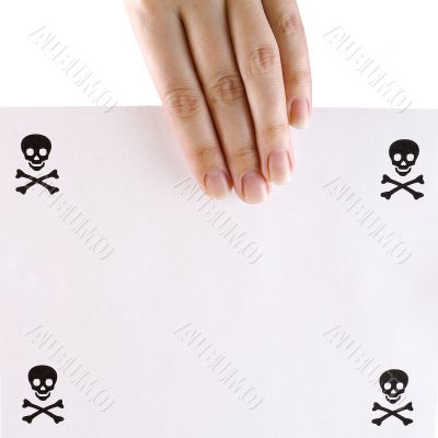 Sheet of papper on the hand