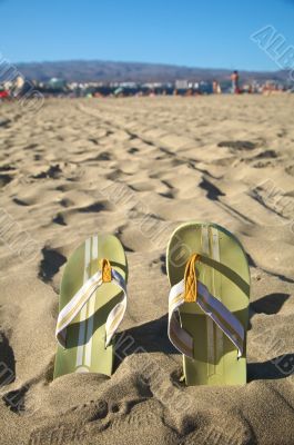 flip-flop at the beach