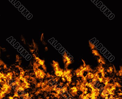 Abstract fire in a fireplace