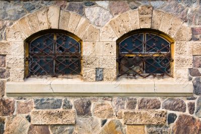 Stone wall with windows