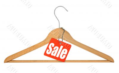 coat hanger and sale tag