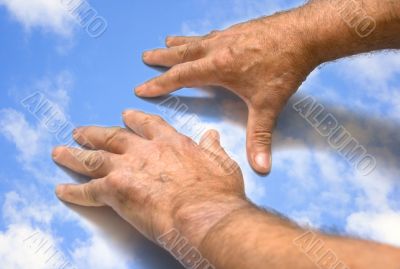 sky and hands