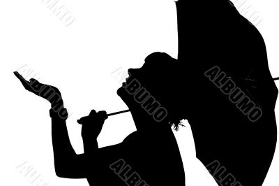 Silhouette young girl