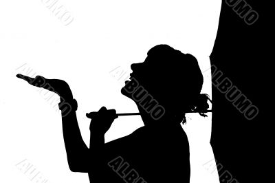 Silhouette young girl