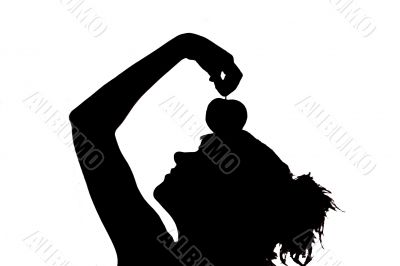 Silhouette young girl