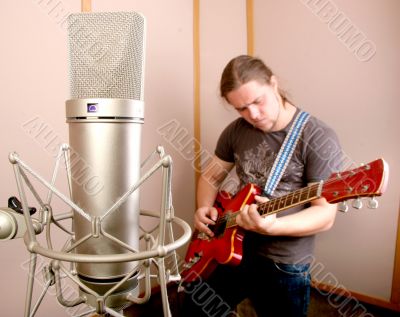 guitarist in studio