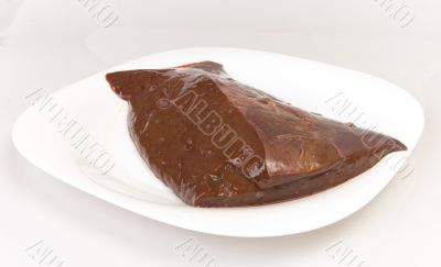 beef liver on white plate