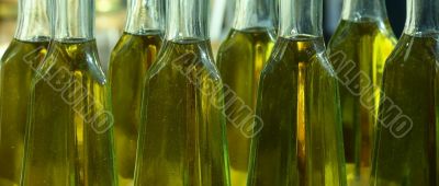 Olive oil in bottles