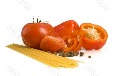 pepper, tomato, spice and macaroni