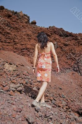 woman with orange dress woman with orange dress