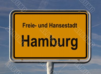 General city entry sign of Hamburg