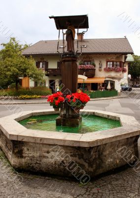 Bavarian fountain in Garmisch-Partenkirchen Bavarian fountain in Garmisch-Partenkirchen