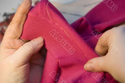 Thread on cloth