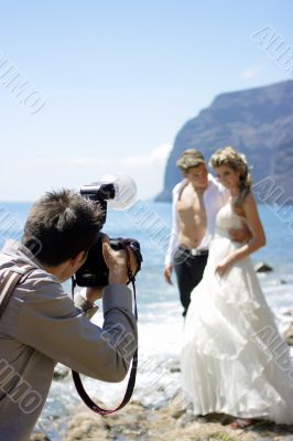 Photographing a briding couple