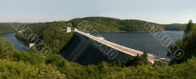 reservoir Rappbodestausee in the Harz mountains