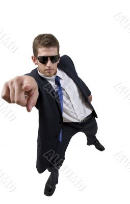 businessman pointing