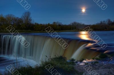 Full Moon Over Waterfall