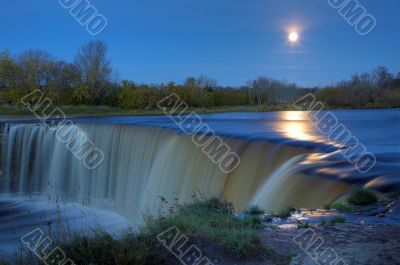 Full Moon Over Waterfall