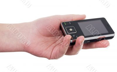 Hand with a cellular telephone