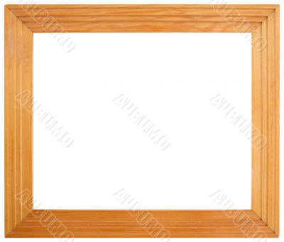 Simple wooden frame on white