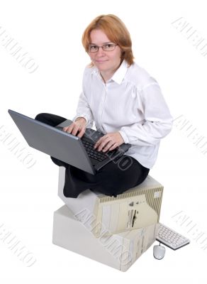 Girl working on the laptop