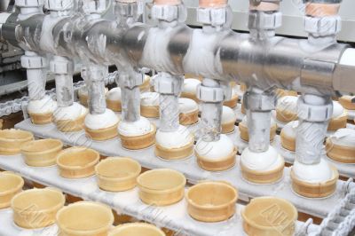 Preparation of ice-cream on factory Preparation of ice-cream on factory