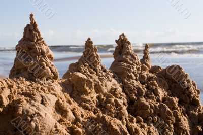 Sand castle at the beach