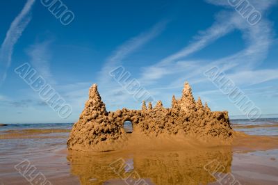 Sand castle at the beach