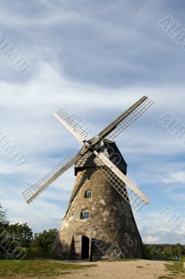 Traditional dutch windmill in Latvia