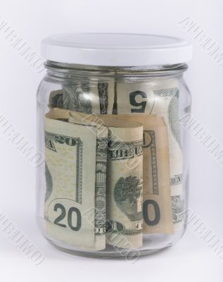 money in a glass jar