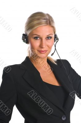 business woman phoned