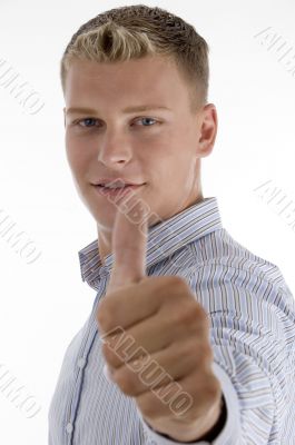 man showing thumbs up