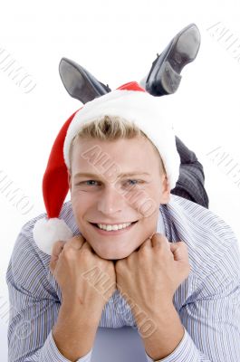 businessman with santa hat