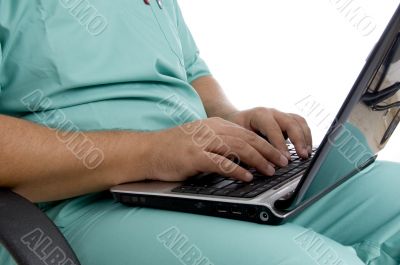doctor working on laptop