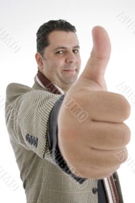 man showing approval sign