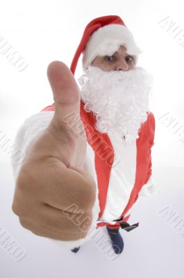 santa clause showing thumb gesture
