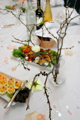 wedding table with snack