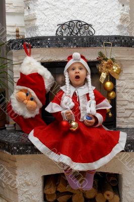 Surprised Christmas Santa Child