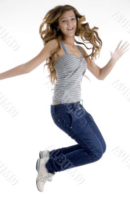 jumping young girl