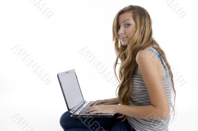 girl working on notebook