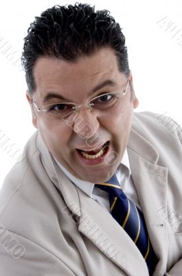 shouting adult businessman