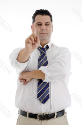 businessman showing hand gesture
