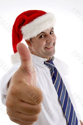businessman with christmas hat