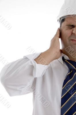 architect with closed eyes