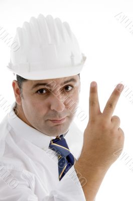 architect showing winning gesture